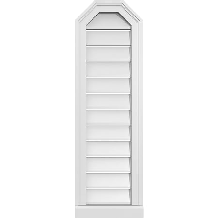 Ekena Millwork Octagonal Top Surface Mount PVC Gable Vent w/ 2"W x 2"P Brickmould Sill Frame, 12"W x 38"H GVPOT12X3803SF